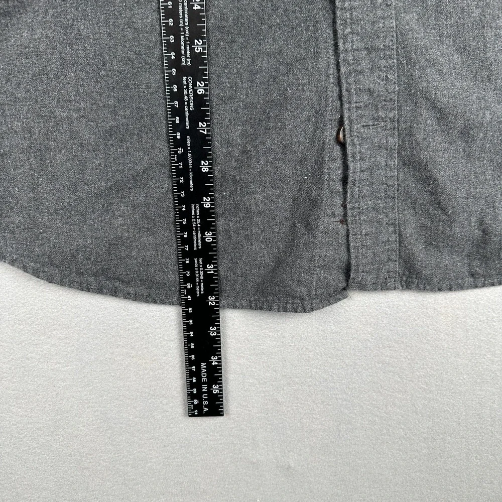 Duluth Trading Co Flannel Shirt Mens XL Gray Relaxed Fit Button Down 100% Cotton - Picture 8 of 11